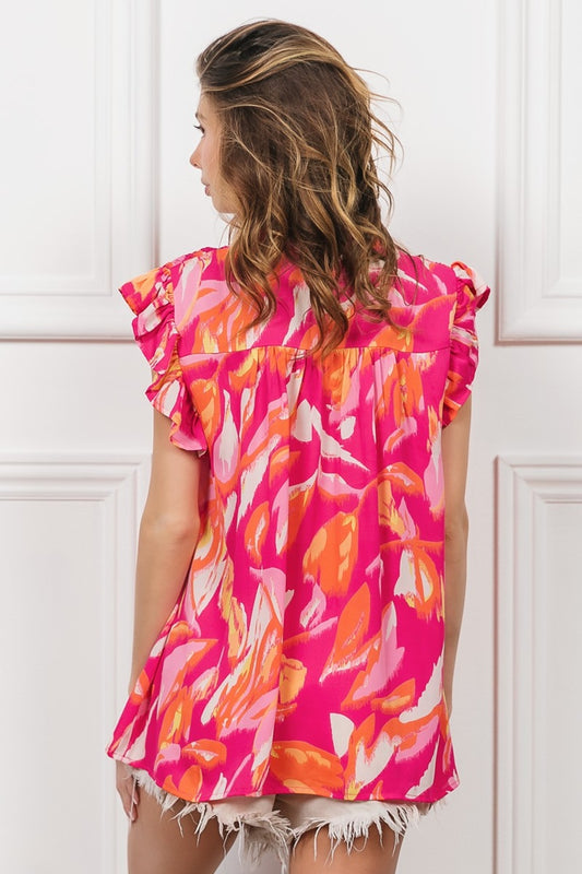 BiBi Smocked Yoke Ruffled Floral Top Apparel/Tops BiBi Ship from USA TikTok Tops Trendsi USPS Walmart Walmart Apparel Trendsi https://www.cyberehub.com