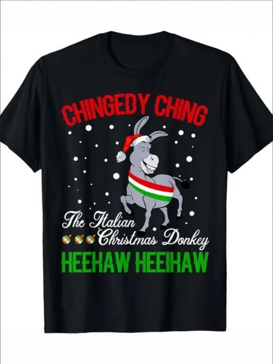 Christmas Donkey Italian Christmas Gift T-shirt For Men Apparel/Shirt/Graphic Shirt SNULLO https://www.cyberehub.com