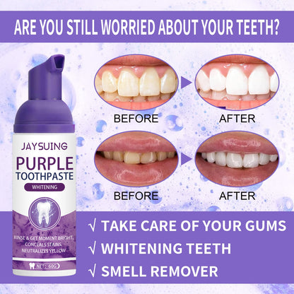 Jaysuing Purple Tooth Whitening Toothpaste, Brightens Teeth Cleans Stains And Relieves Bad Breath Beautiful Teeth Toothpaste Health & Beauty Health & Beauty Under 10 UniversalMaax https://www.cyberehub.com