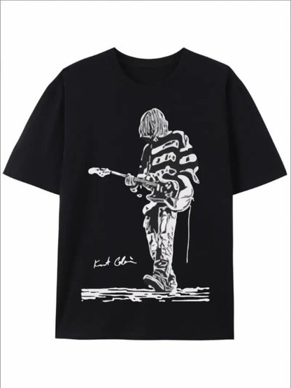 Printed Short Sleeves Black Apparel/Shirt/Graphic Shirt SNULLO https://www.cyberehub.com