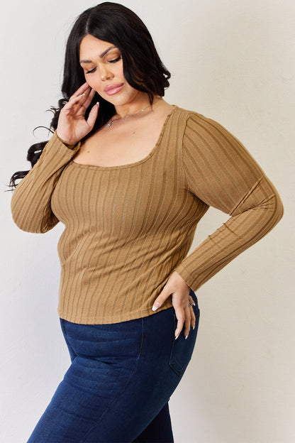 Basic Bae Full Size Ribbed Long Sleeve T-Shirt Apparel/Tops Basic Bae Ship from USA TikTok Tops Trendsi USPS Walmart Walmart Apparel Trendsi https://www.cyberehub.com
