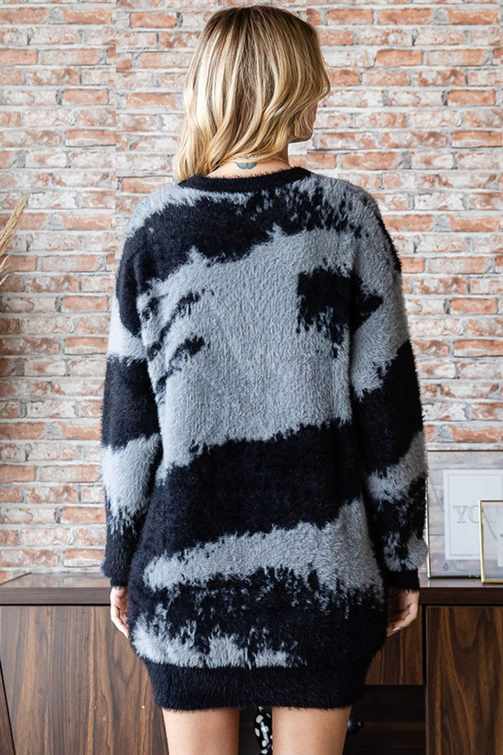 First Love Full Size Abstract Pattern Contrast Feather Yarn Sweater Shirt Apparel Clothing Tops First Love Ship from USA Shirts USA Women Trendsi https://www.cyberehub.com