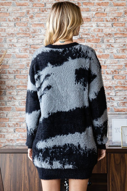 First Love Full Size Abstract Pattern Contrast Feather Yarn Sweater Shirt Apparel Clothing Tops First Love Ship from USA Shirts USA Women Trendsi https://www.cyberehub.com