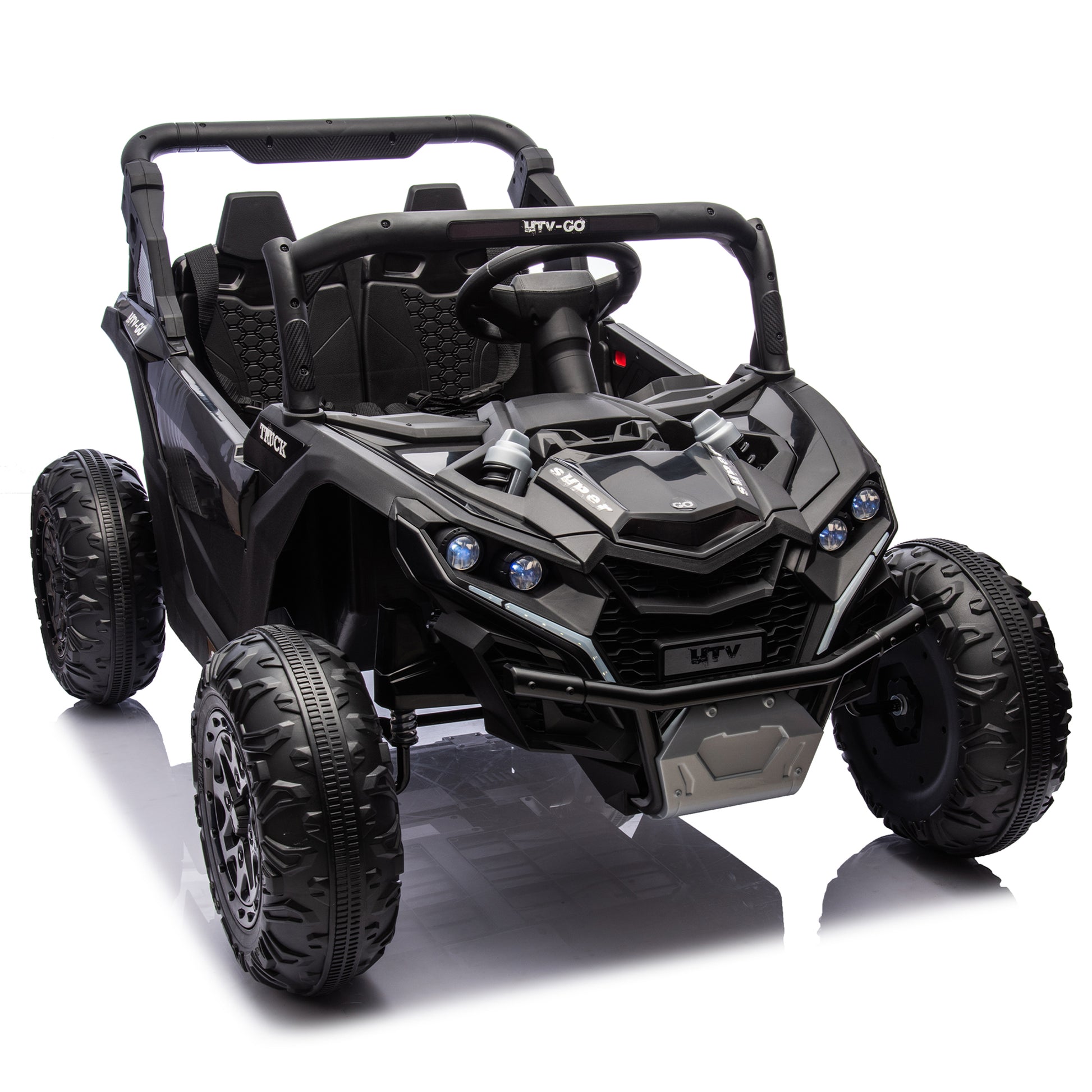 24V Two-Seater Kids Ride On UTV W/Parents Remote Control,Four-Wheel Suspension,Slow Start,Large wheel design,Anti-collision bar,Storage space,Music,USB,Bluetooth,Volume control,LED lights for Kids 3+. Giga Kids Toys Giga https://www.cyberehub.com