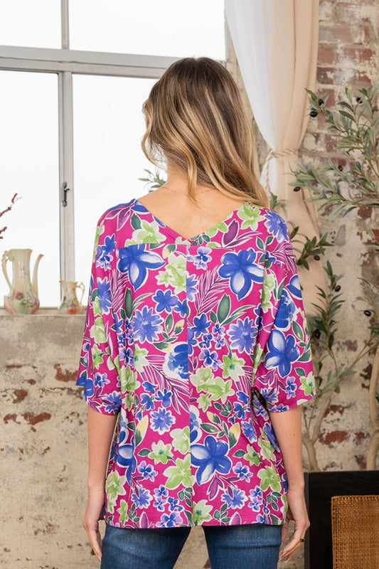 Sew In Love Full Size V-Neck Floral Half Sleeve Top Apparel/Tops Sew In Love Ship from USA TikTok Tops Trendsi USPS Walmart Walmart Apparel Trendsi https://www.cyberehub.com