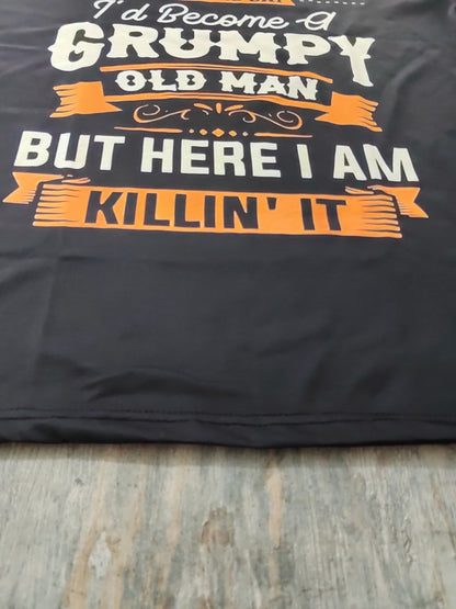 Summer Outdoor Leisure Old Man Letter Print Pattern Elastic Round Neck T-shirt Short Sleeved Fashionable Clothing Apparel/Shirt/Graphic Shirt SNULLO https://www.cyberehub.com