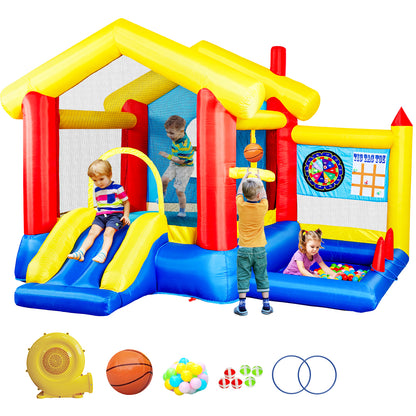 8 in 1 Inflatable Bounce House with Blower Basketball Hoop Ocean Balls Ring-toss Game Target and Sticky Ball Game for Kids Car Giga GNJ Out of stock Toys Walmart Giga https://www.cyberehub.com