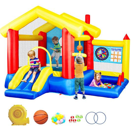 8 in 1 Inflatable Bounce House with Blower Basketball Hoop Ocean Balls Ring-toss Game Target and Sticky Ball Game for Kids Car Giga GNJ Out of stock Toys Walmart Giga https://www.cyberehub.com