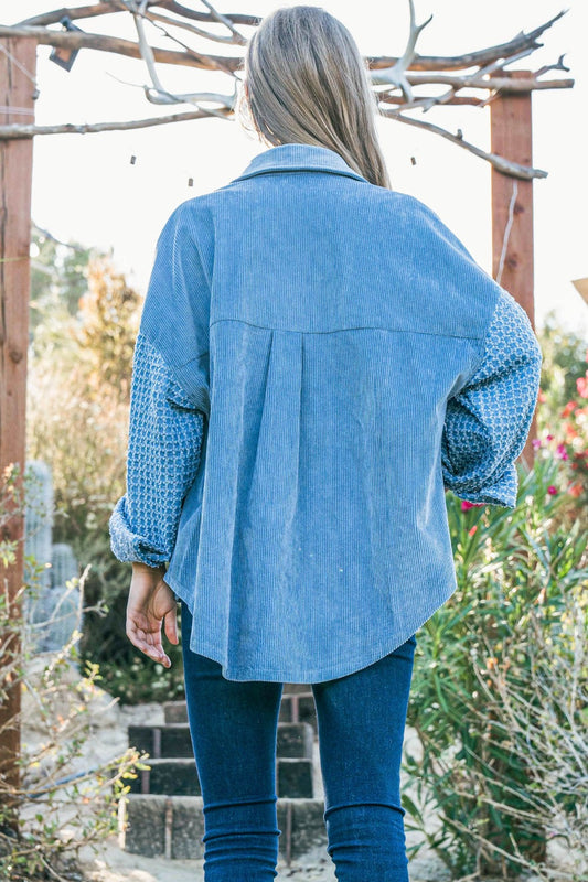 And The Why Button Down Corduroy Contrast Texture Long Sleeve Shacket Tops/Jackets/Sweaters And The Why Clothing Tops Ship from USA TikTok Trendsi USPS Walmart Trendsi https://www.cyberehub.com