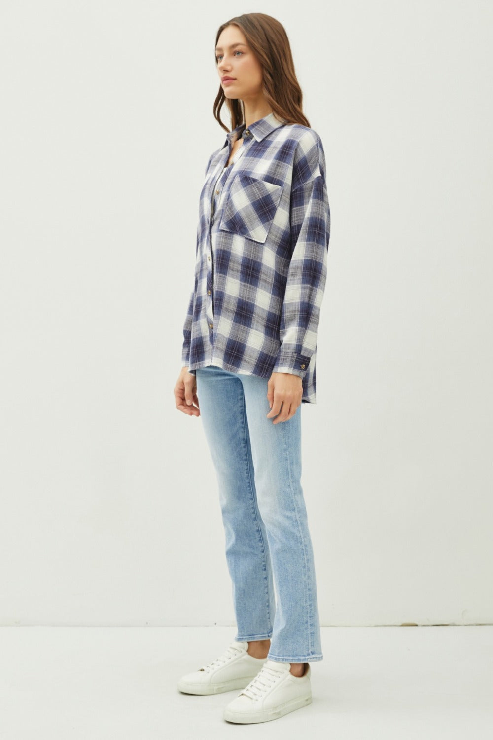Be Cool Plaid Flannel Button Down Shirt with Chest Pocket Apparel/Tops BE COOL Ship from USA TikTok Tops Trendsi USPS Walmart Walmart Apparel Trendsi https://www.cyberehub.com