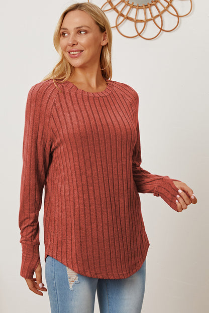 Basic Bae Full Size Ribbed Thumbhole Sleeve T-Shirt Rust Apparel/Tops Basic Bae Ship from USA TikTok Tops Trendsi USPS Walmart Walmart Apparel Trendsi https://www.cyberehub.com