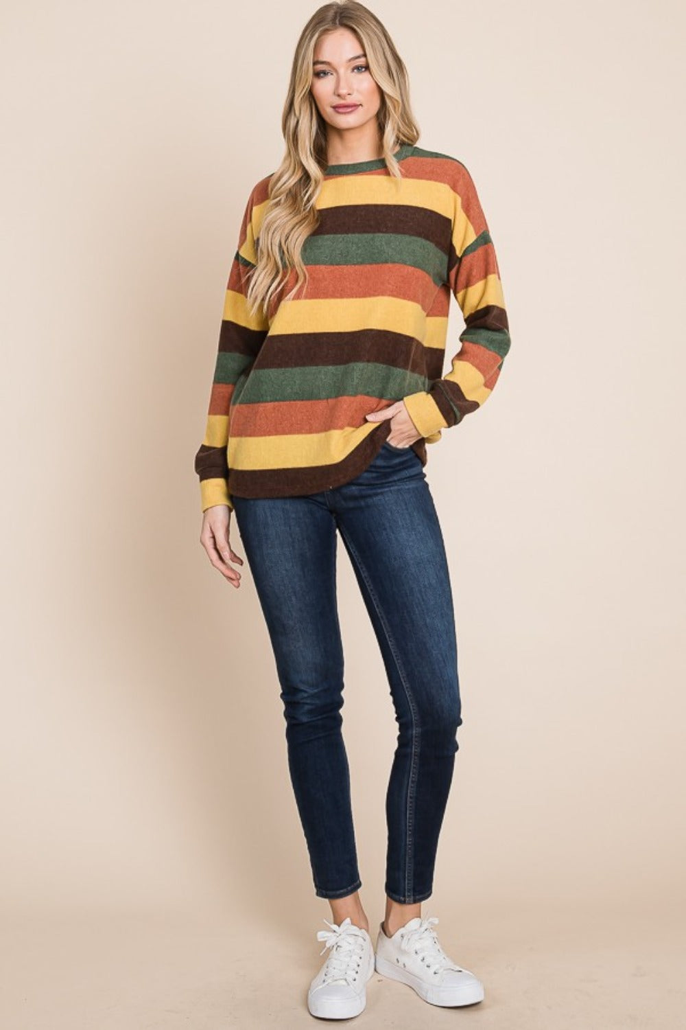 BOMBOM Multi-Color Striped Knit Top Tops/Jackets/Sweaters BOMBOM Clothing Tops Ship from USA TikTok Trendsi USPS Walmart Trendsi https://www.cyberehub.com