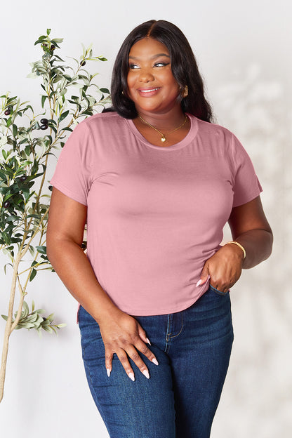 Basic Bae Full Size Round Neck Short Sleeve T-Shirt Apparel/Tops Basic Bae Ship from USA TikTok Tops Trendsi USPS Walmart Walmart Apparel Trendsi https://www.cyberehub.com