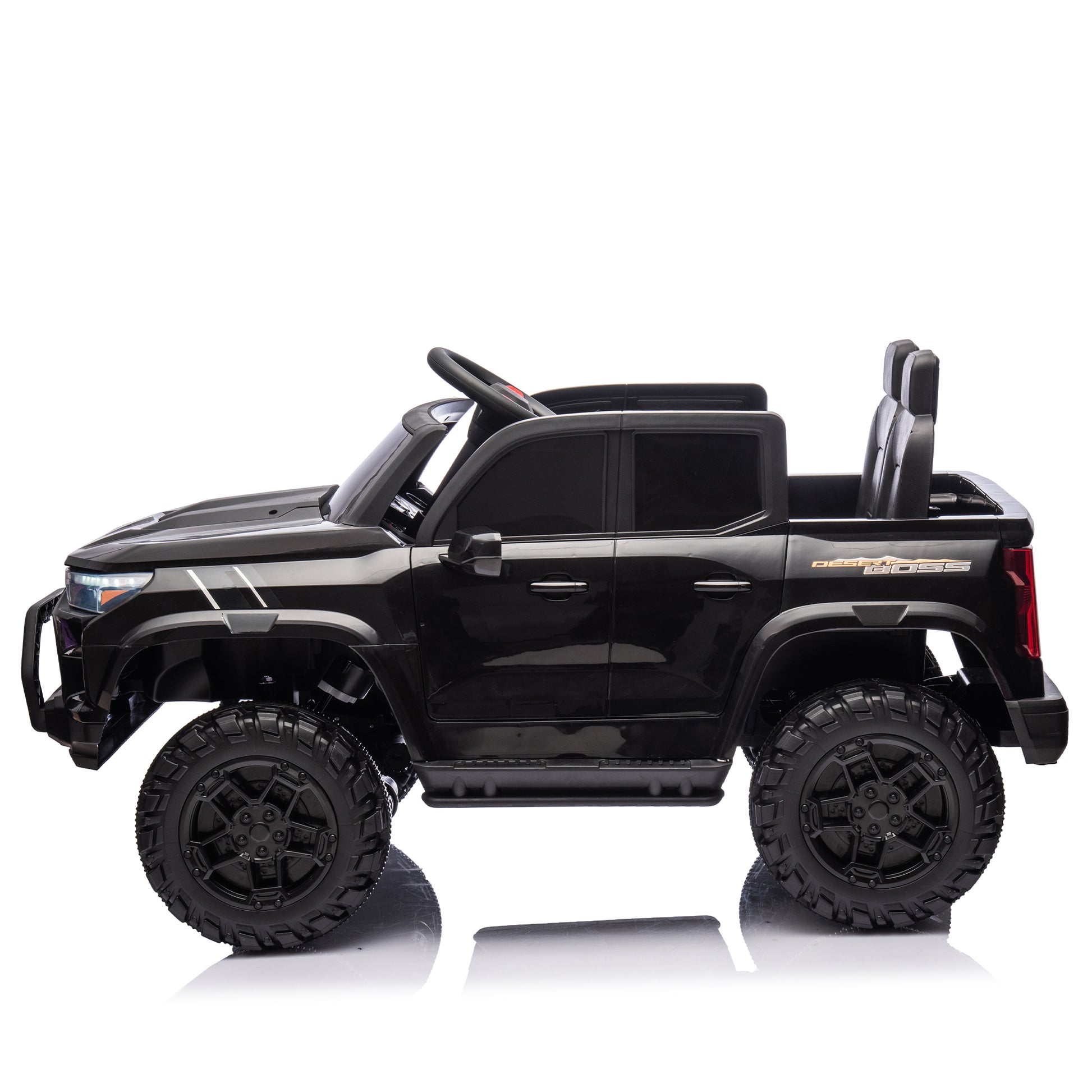 24V10A Two-seater Kids Ride On Electric Pickup, kids ride on toy W/parents remote control,4WD 800W motors,Two Safety belts,High Gate Safety Design,USB,Bluetooth, Speed 2.49-3.73MPH for kids aged 3+. Giga Kids Toys Giga https://www.cyberehub.com