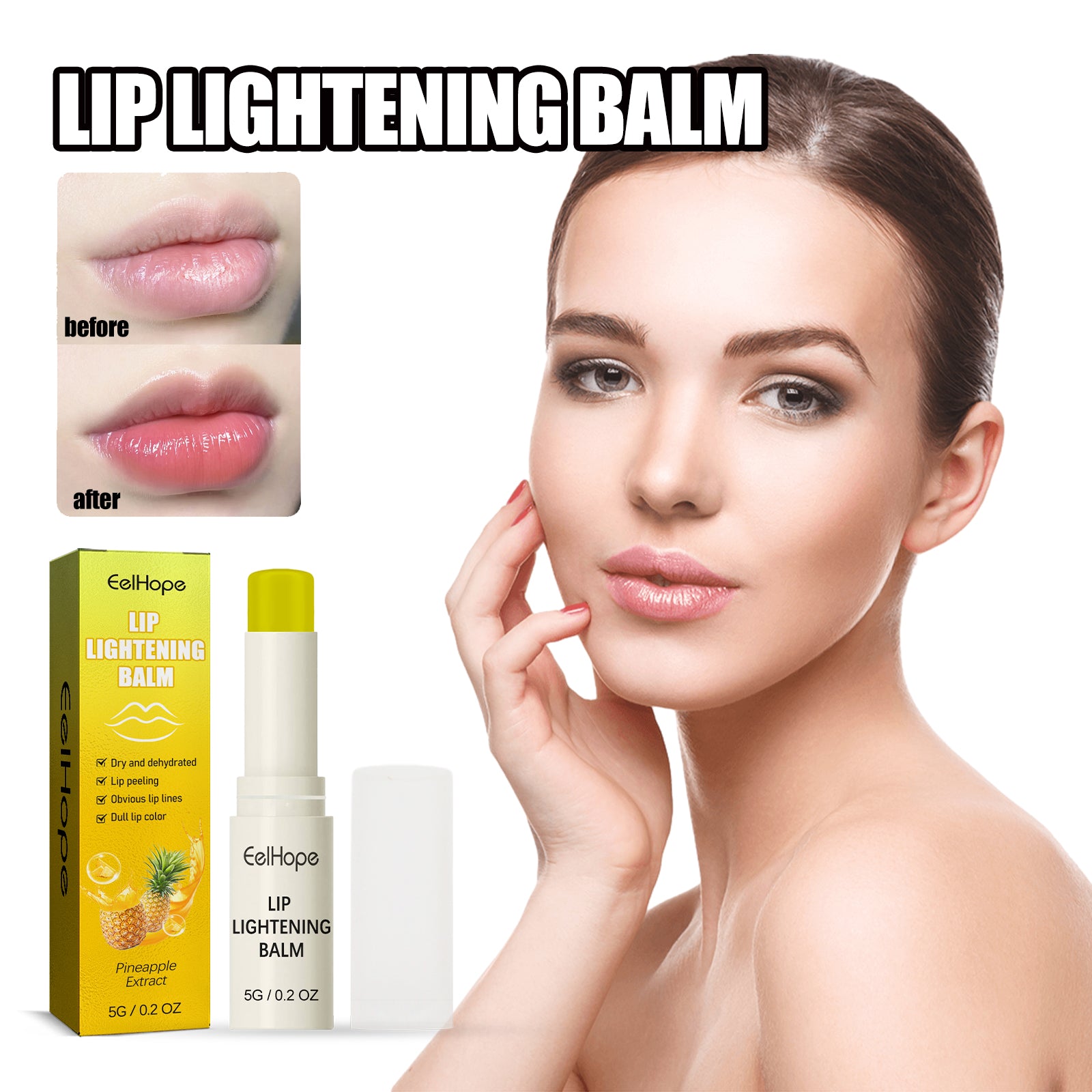 Pineapple Moisturizing Lip Balm Moisturizes, Hydrates, Removes Dead Skin And Prevents Dry, Cracked Lips Health & Beauty Health Eprolo https://www.cyberehub.com