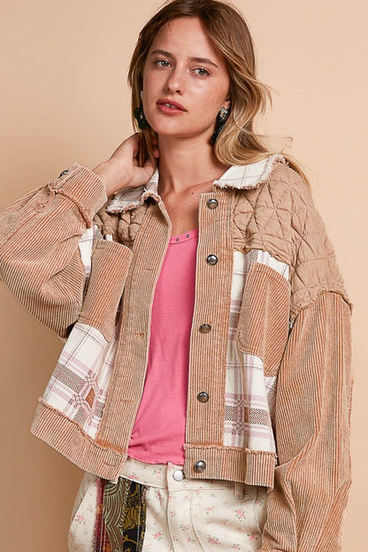 POL Corduroy Jacquard Patchwork Button Up Jacket Apparel Apparel POL Ship from USA TikTok Trendsi Trendsi https://www.cyberehub.com