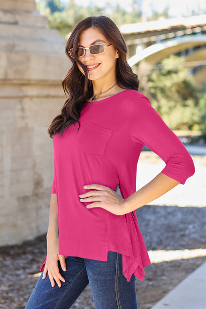 Basic Bae Full Size Round Neck Pocketed T-Shirt Hot Pink Apparel/Tops Basic Bae Ship from USA TikTok Tops Trendsi USPS Walmart Walmart Apparel Trendsi https://www.cyberehub.com