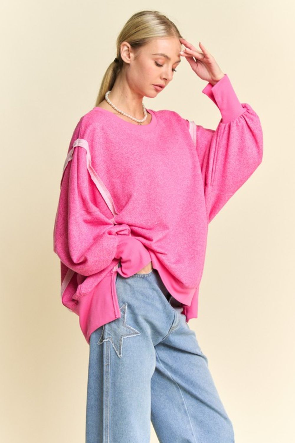 Davi & Dani Side Slit High-Low Lantern Sleeve Knit Top Tops/Jackets/Sweaters Clothing Tops Davi & Dani Ship from USA TikTok Trendsi USPS Walmart Trendsi https://www.cyberehub.com