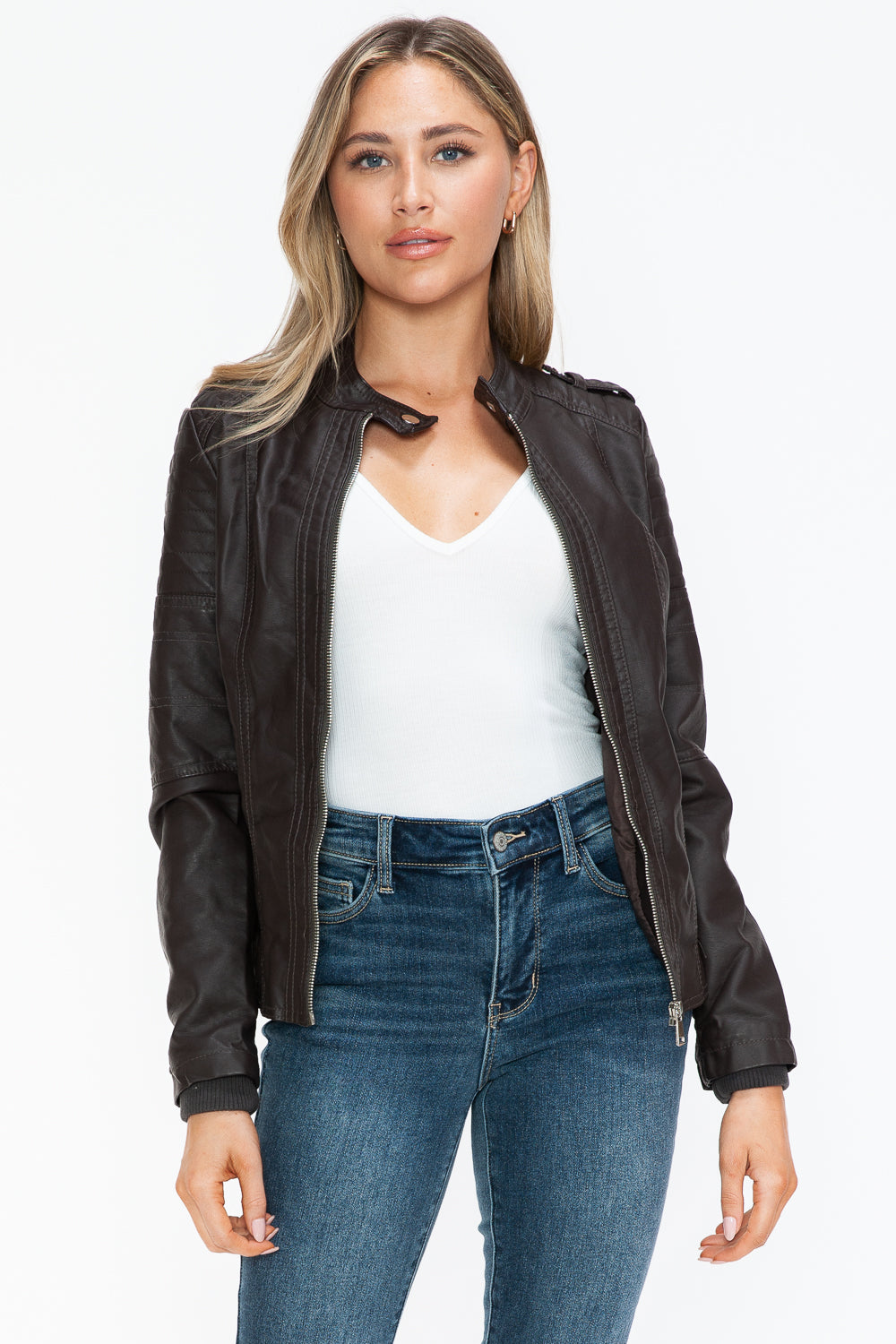 Snobbish PU Leather Biker Jacket with Side Zip Pockets Tops/Jackets/Sweaters Clothing Tops Ship from USA Snobbish TikTok Trendsi USPS Walmart Trendsi https://www.cyberehub.com