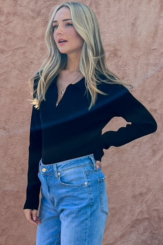 And The Why Full Size Johnny Collar Long Sleeve Ribbed Bodysuit Tops/Jackets/Sweaters And The Why Clothing Tops Ship from USA TikTok Trendsi USPS Walmart Trendsi https://www.cyberehub.com