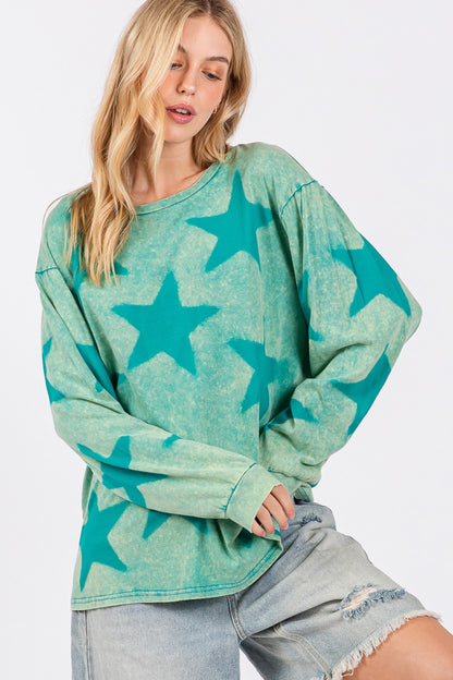 SAGE + FIG Mineral Wash Star Pattern T-Shirt Apparel/Tops SAGE+FIG Ship from USA TikTok Tops Trendsi USPS Walmart Walmart Apparel Trendsi https://www.cyberehub.com