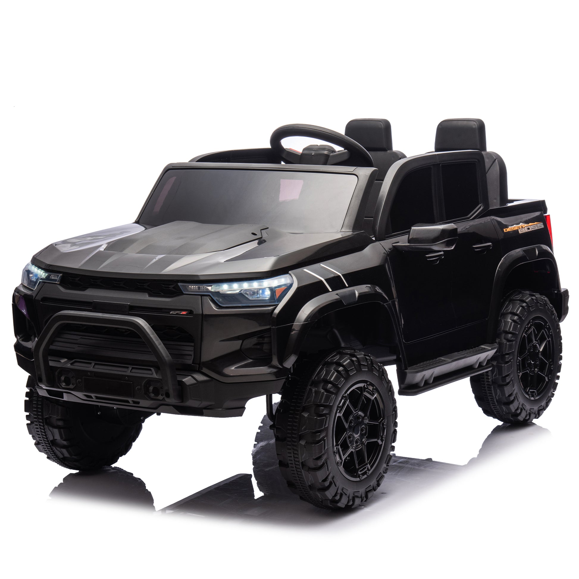 24V10A Two-seater Kids Ride On Electric Pickup, kids ride on toy W/parents remote control,4WD 800W motors,Two Safety belts,High Gate Safety Design,USB,Bluetooth, Speed 2.49-3.73MPH for kids aged 3+. Giga Kids Toys Giga https://www.cyberehub.com