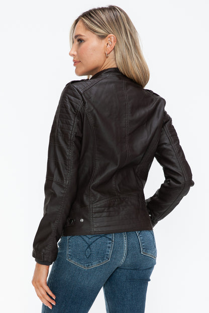 Snobbish PU Leather Biker Jacket with Side Zip Pockets Tops/Jackets/Sweaters Clothing Tops Ship from USA Snobbish TikTok Trendsi USPS Walmart Trendsi https://www.cyberehub.com
