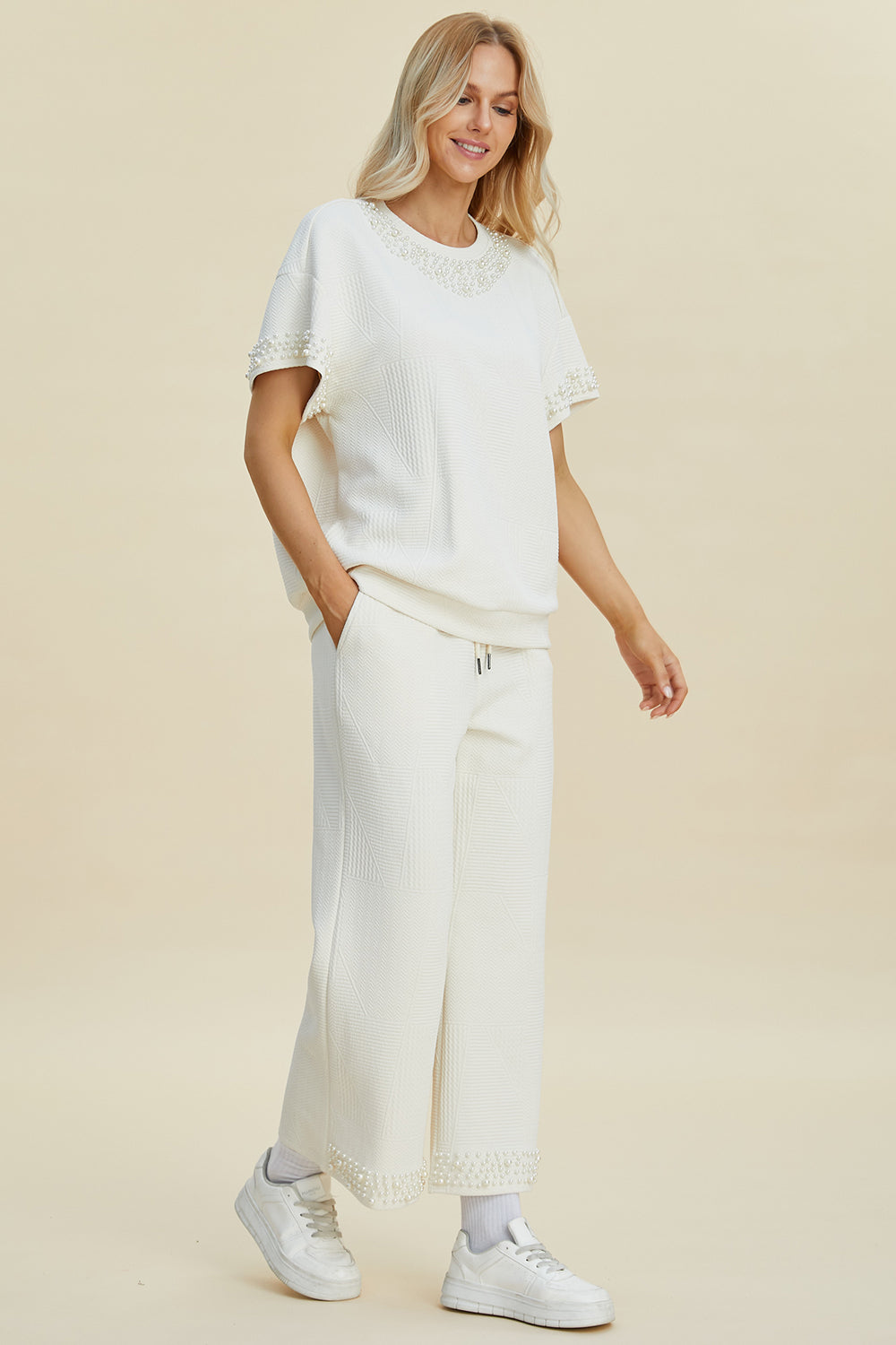 Double Take Full Size Pearl Detail Round Neck Top and Pants Set Tops/Jackets/Sweaters Clothing Tops Double Take Ship from USA TikTok Trendsi USPS Walmart Trendsi https://www.cyberehub.com