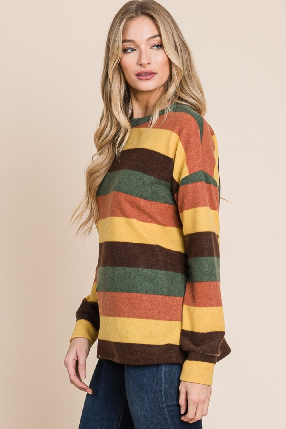 BOMBOM Multi-Color Striped Knit Top Tops/Jackets/Sweaters BOMBOM Clothing Tops Ship from USA TikTok Trendsi USPS Walmart Trendsi https://www.cyberehub.com
