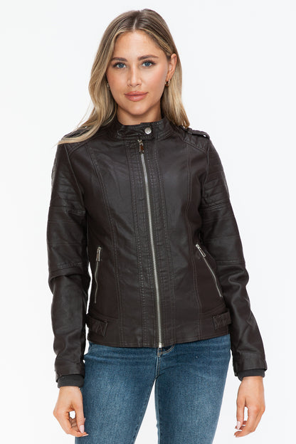 Snobbish PU Leather Biker Jacket with Side Zip Pockets Tops/Jackets/Sweaters Clothing Tops Ship from USA Snobbish TikTok Trendsi USPS Walmart Trendsi https://www.cyberehub.com