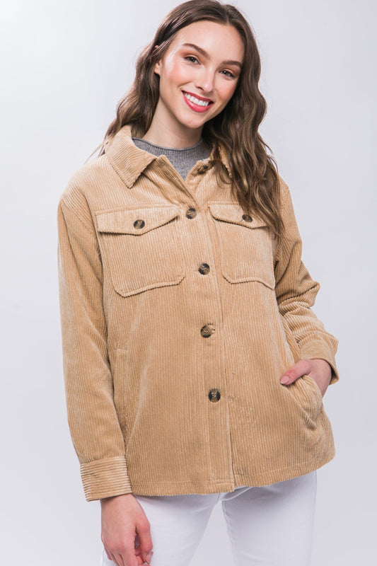 Love Tree Corduroy Button Up Jacket with Sherpa Inside Beige Tops/Jackets/Sweaters Clothing Tops LOVE TREE Ship from USA TikTok Trendsi USPS Walmart Trendsi https://www.cyberehub.com