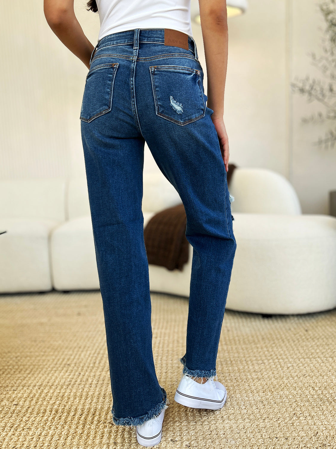Judy Blue Full Size Mid Rise Distressed Raw Hem Jeans Bottoms Bottoms Clothing Judy Blue Ship from USA Women Trendsi https://www.cyberehub.com