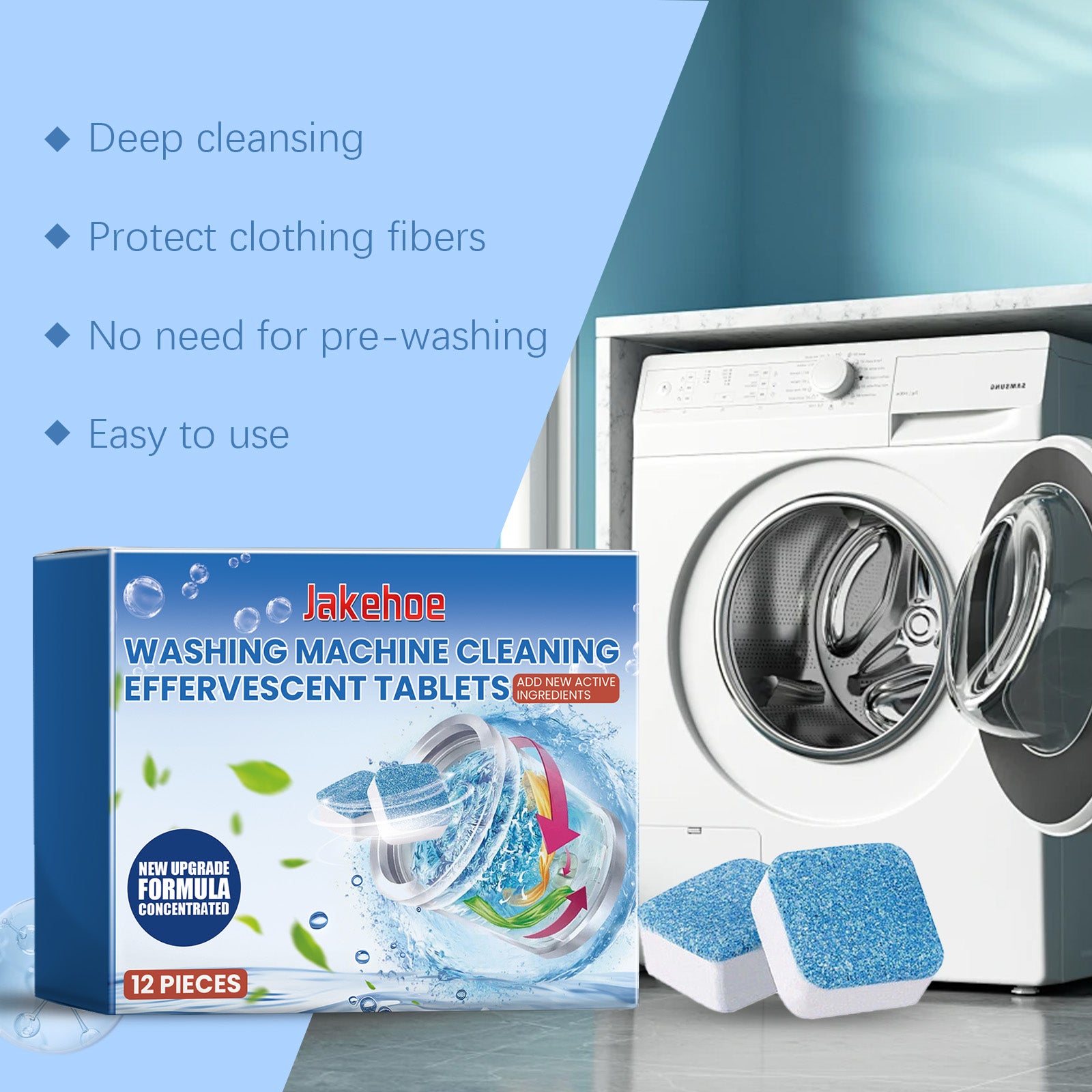 Jakehoe Washing Machine Cleaning Effervescent Sheet Washing Tank Cleaning Dirt, Odor And Fragrance Cleaning Sheet Home & Garden Home Goods Eprolo https://www.cyberehub.com