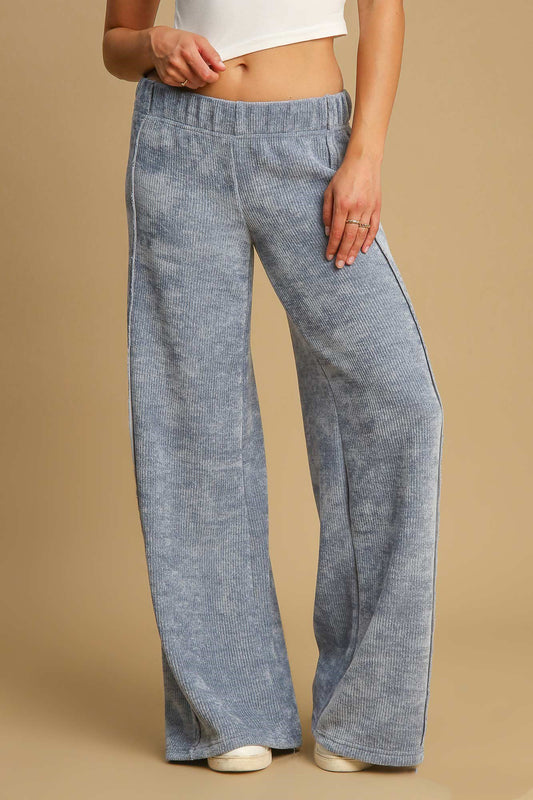 Umgee Elastic Waist Wide Leg Pants Light Blue Apparel Apparel Ship from USA TikTok Trendsi Umgee USA Trendsi https://www.cyberehub.com