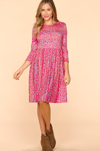 Haptics Round Neck Floral Dress with Pockets Apparel/Dress Dress Haptics Ship from USA TikTok Trendsi USPS Walmart Walmart Apparel Trendsi https://www.cyberehub.com