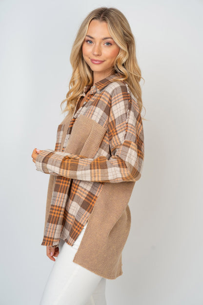 White Birch Full Size Contrast Plaid Button Down Shirt Tops/Jackets/Sweaters Clothing Tops Ship from USA TikTok Trendsi USPS Walmart White Birch Trendsi https://www.cyberehub.com