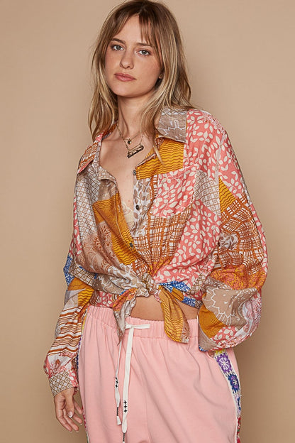 POL Button-Down Long Sleeve Printed Shirt Apparel/Tops POL Ship from USA TikTok Tops Trendsi USPS Walmart Walmart Apparel Trendsi https://www.cyberehub.com