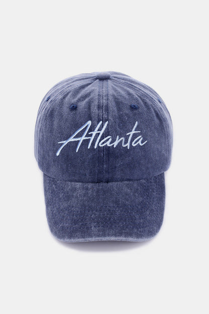 Zenana Washed ATLANTA Embroidered Baseball Cap Atlanta Navy One Size Ship from USA TikTok USA Zenana Trendsi https://www.cyberehub.com
