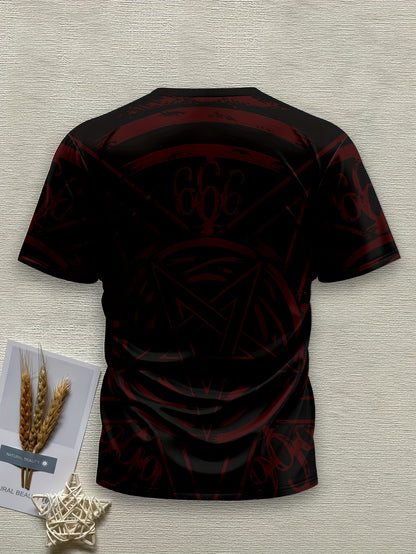 Men's 3D Printed Pattern T-shirt, Loose Fit, Polyester Material, Round Neck Design Apparel/Shirt/Graphic Shirt SNULLO https://www.cyberehub.com