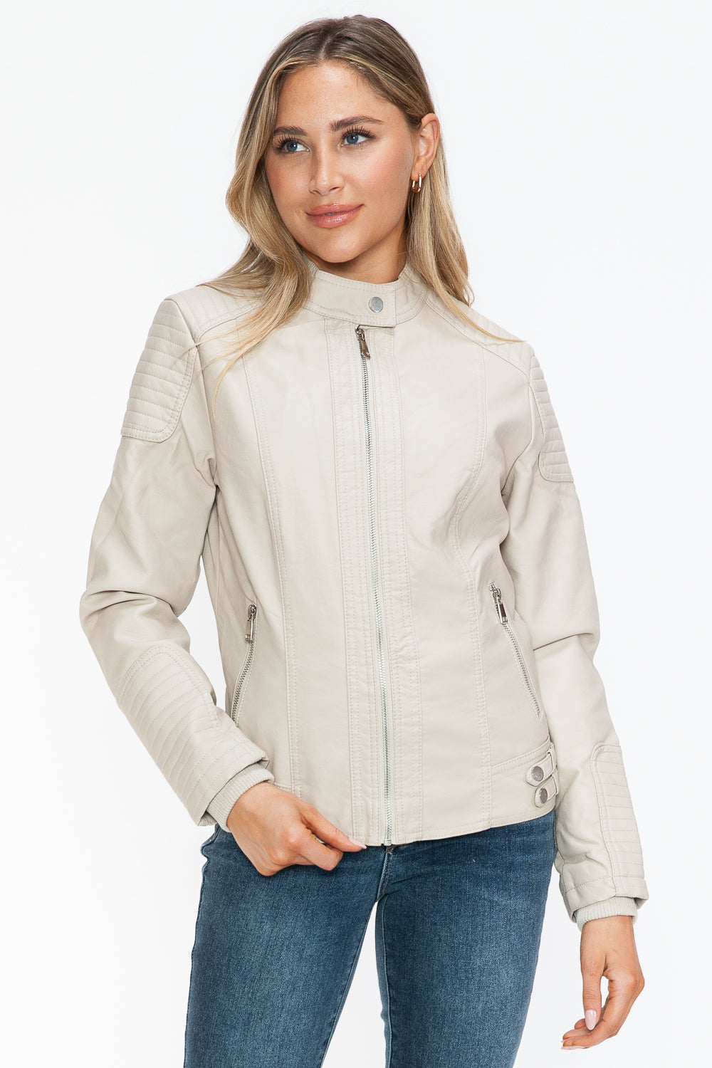 Snobbish Faux Leather Biker Jacket with Side Zip Pockets Tops/Jackets/Sweaters Clothing Tops Ship from USA Snobbish TikTok Trendsi USPS Walmart Trendsi https://www.cyberehub.com