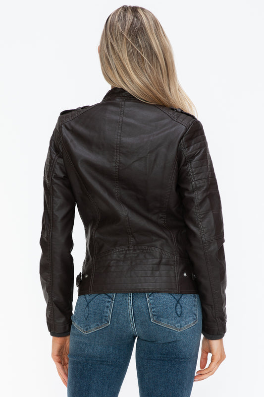 Snobbish PU Leather Biker Jacket with Side Zip Pockets Tops/Jackets/Sweaters Clothing Tops Ship from USA Snobbish TikTok Trendsi USPS Walmart Trendsi https://www.cyberehub.com