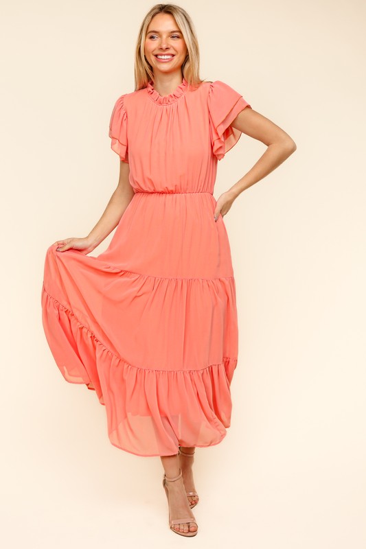 Haptics Full Size Tiered Frill Mock Neck Short Sleeve Dress Apparel Apparel Haptics Ship from USA TikTok Trendsi Trendsi https://www.cyberehub.com