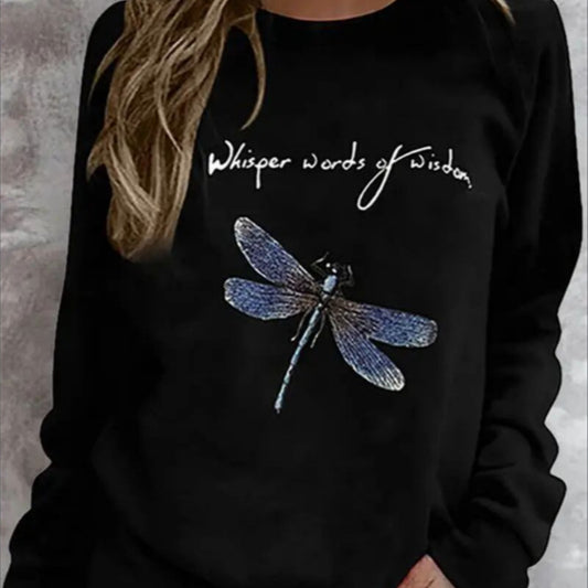 Women's Print Long-sleeved Hoodless Sweatshirt Apparel/Shirt/Graphic Shirt SNULLO https://www.cyberehub.com