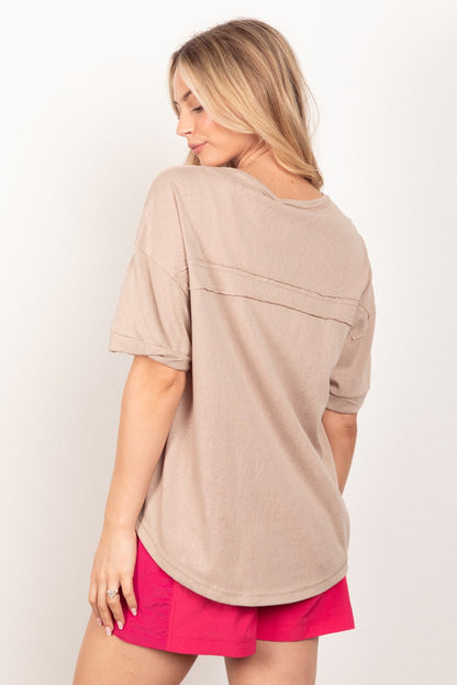 VERY J Twisted Sleeve Band Half Button Top Tops/Jackets/Sweaters Clothing Tops Ship from USA TikTok Trendsi USPS VERY J Walmart Trendsi https://www.cyberehub.com