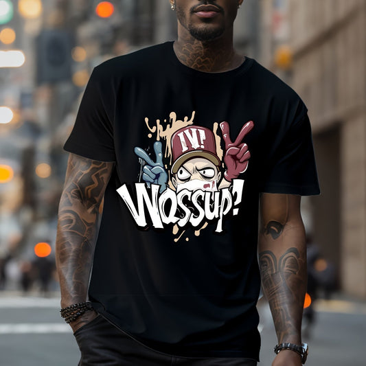 What's Up Fashionable Printed Summer And Spring Men's T-shirts, Casual Short Sleeved Fashionable Style T-shirts, Sports New Products, Casual New Tops Apparel/Shirt/Graphic Shirt SNULLO https://www.cyberehub.com