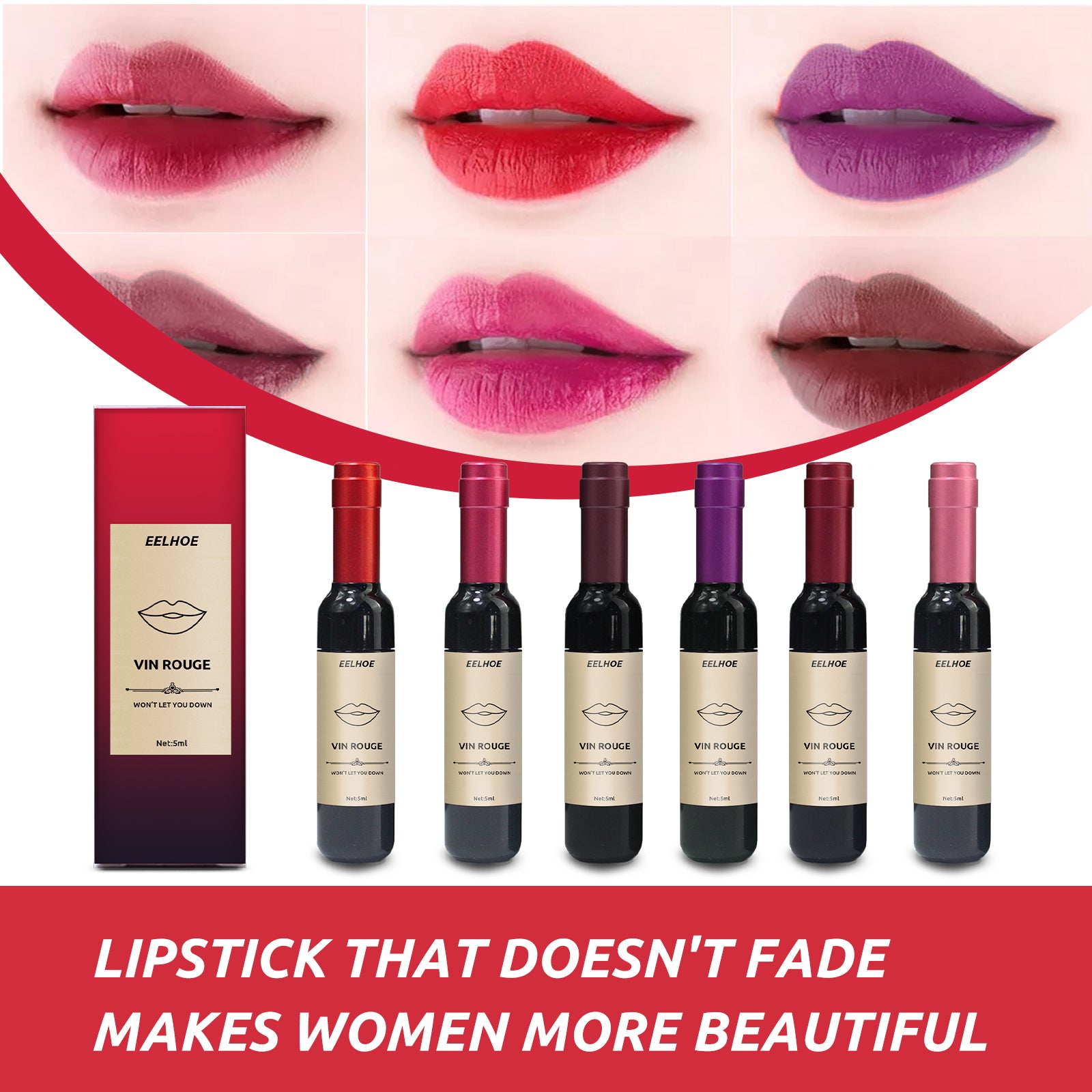 Vin Rouge Lip Tint, Non-Stick Cup Color Development Portable Waterproof Non-Fading Moisturizing Red Wine Bottle Lip Glaze Health Eprolo https://www.cyberehub.com
