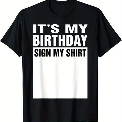 My Birthday Logo, My T-shirt, Gift T-shirt, Summer Comfortable Casual Short Sleeved T-shirt Black Apparel/Shirt/Graphic Shirt SNULLO https://www.cyberehub.com