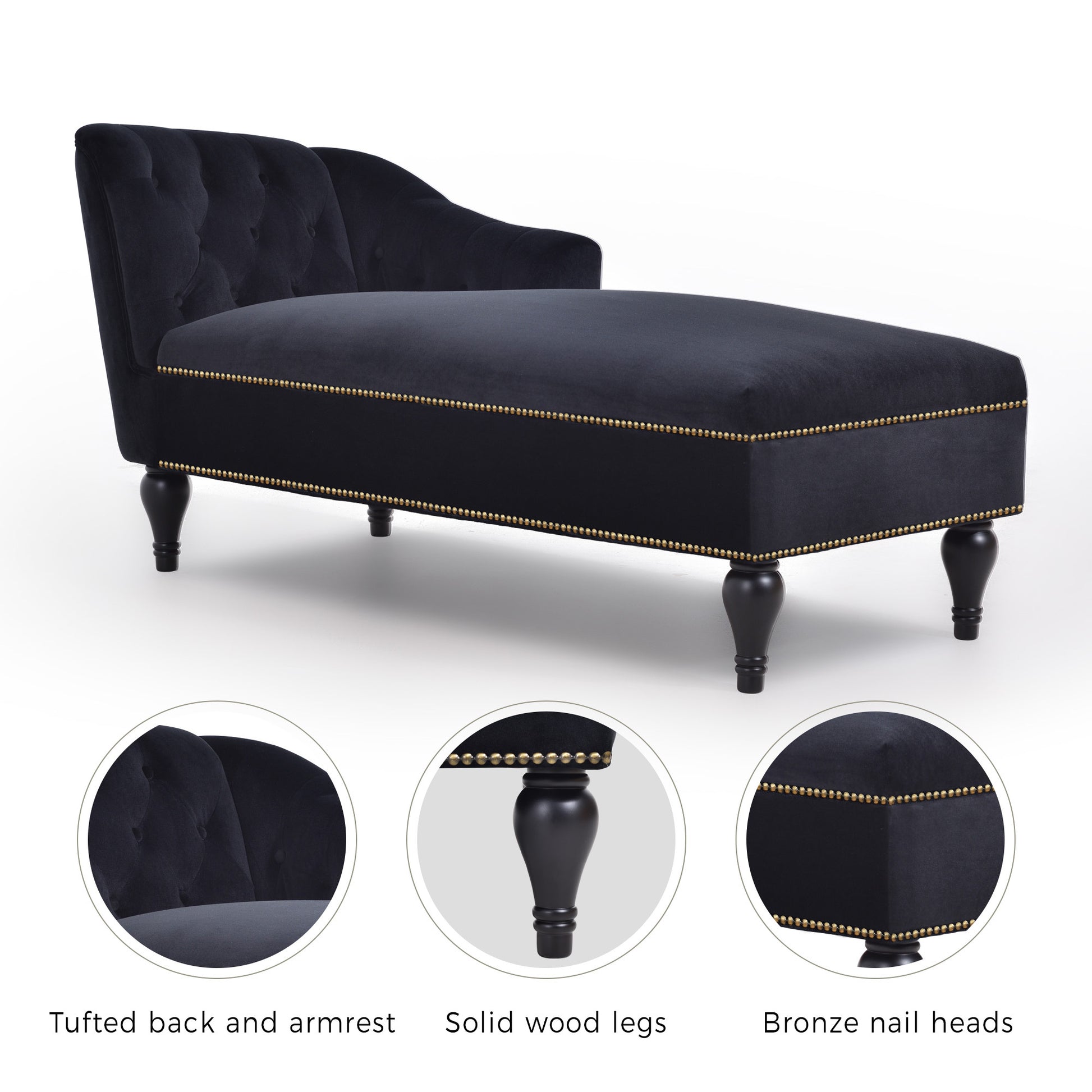 [New+Video] 58''Velvet Chaise Lounge,Button Tufted Right Arm Facing Lounge Chair with Nailhead Trim & Solid Wood Legs for Living Room or Office,Sleeper Lounge Sofa (New style of WF284880AAB) Giga GNJ Home Home & Garden Sofa Walmart Giga https://www.cyberehub.com