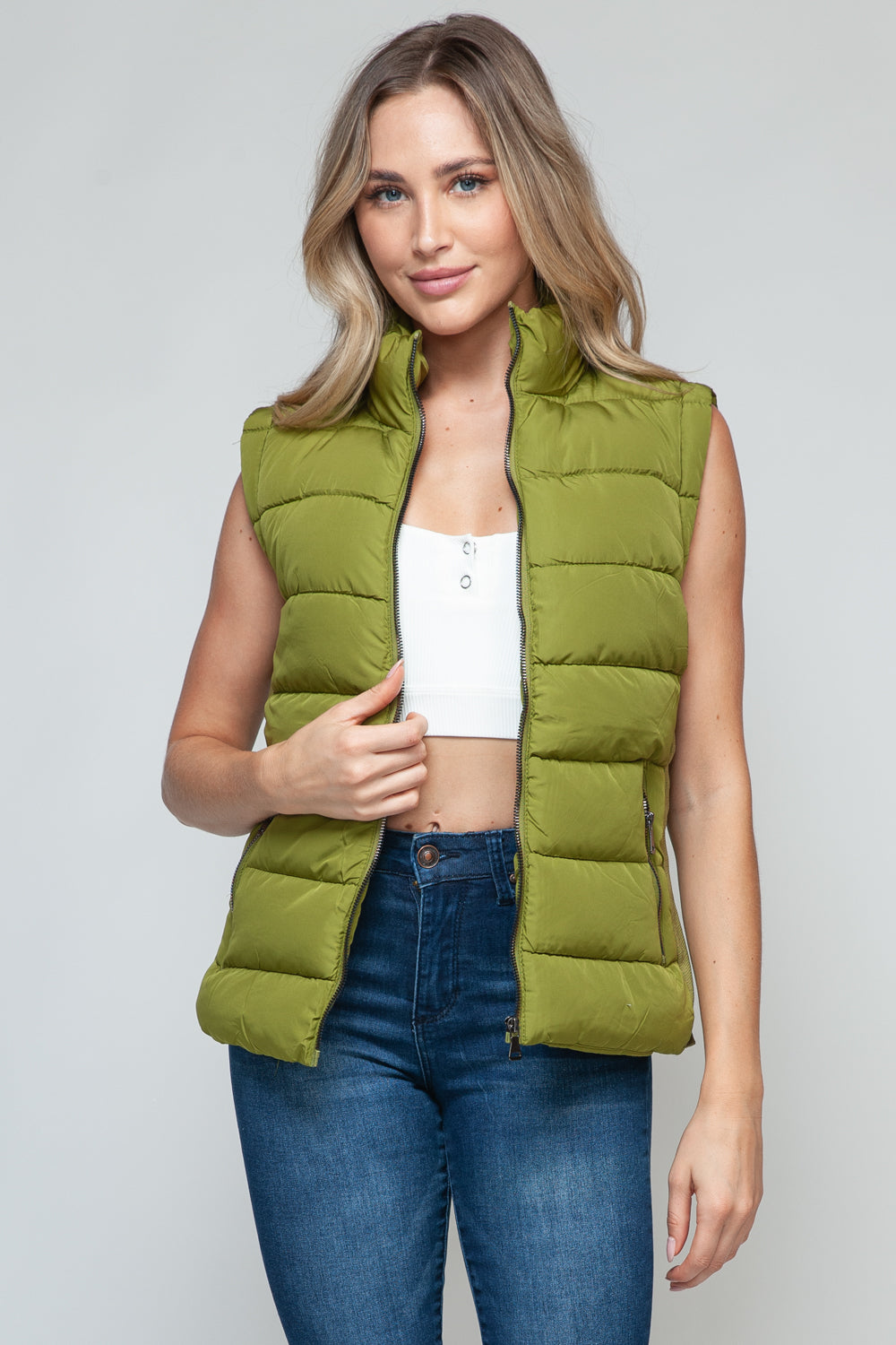 Snobbish Zip Up Turtleneck Vest with Pockets Shirt Apparel Clothing Tops price-change-job-active Ship from USA Shirts Snobbish USA Women Trendsi https://www.cyberehub.com