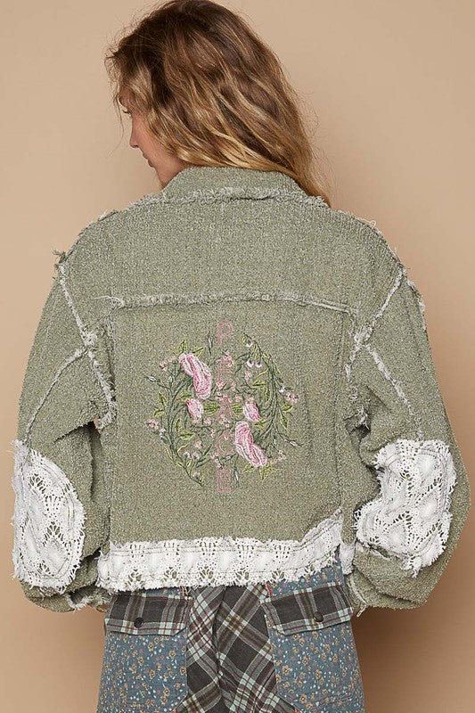 POL Crochet Patch Embroidered Button Up Jacket Apparel Apparel POL Ship from USA TikTok Trendsi Trendsi https://www.cyberehub.com